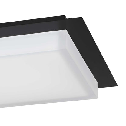 Foursquare 14" Black LED Flush Mount