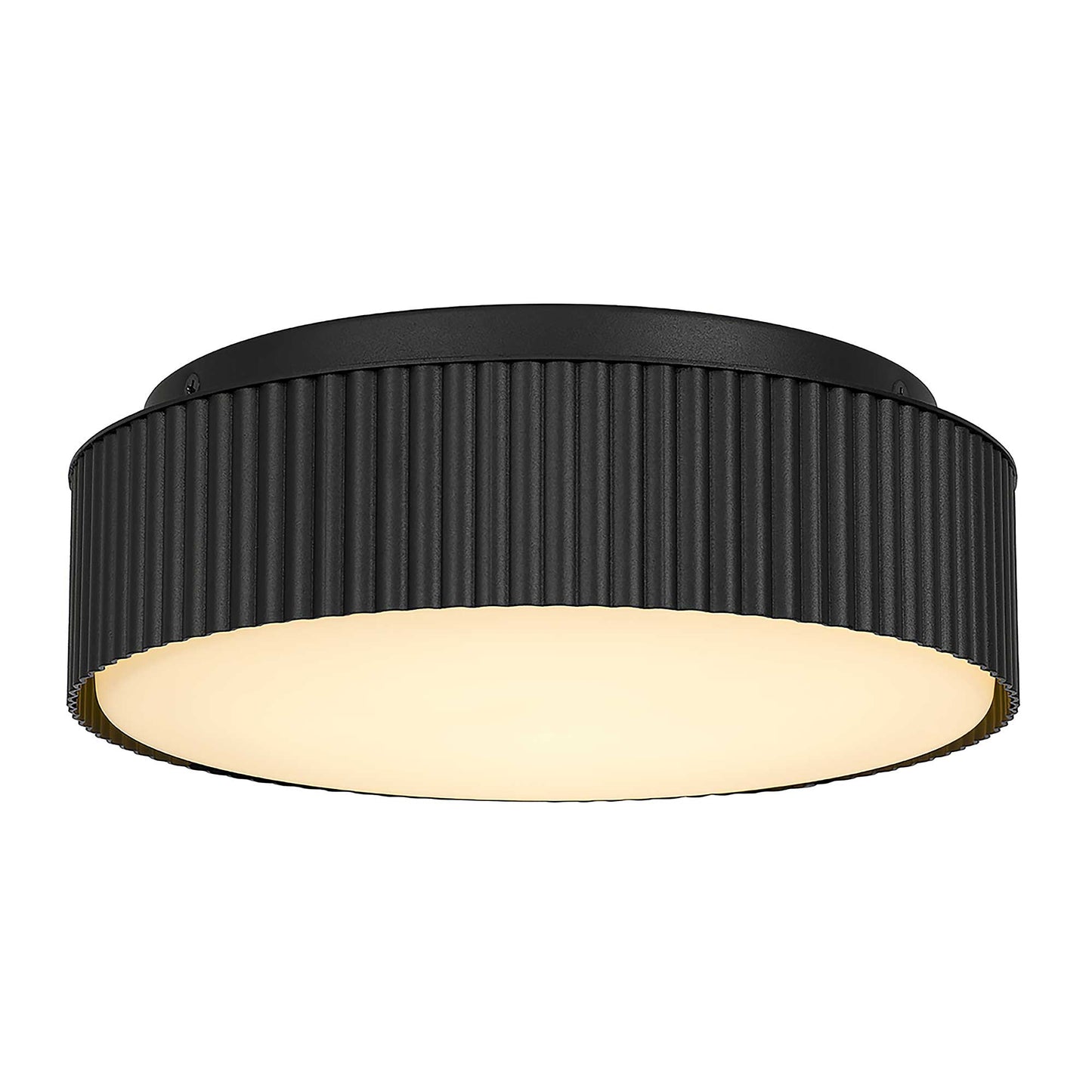 Channel 13" Black LED Flush Mount