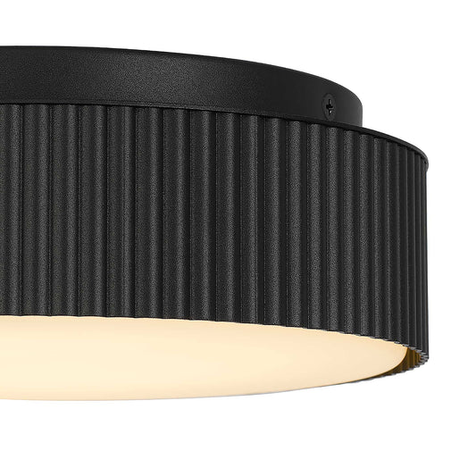 Channel 13" Black LED Flush Mount