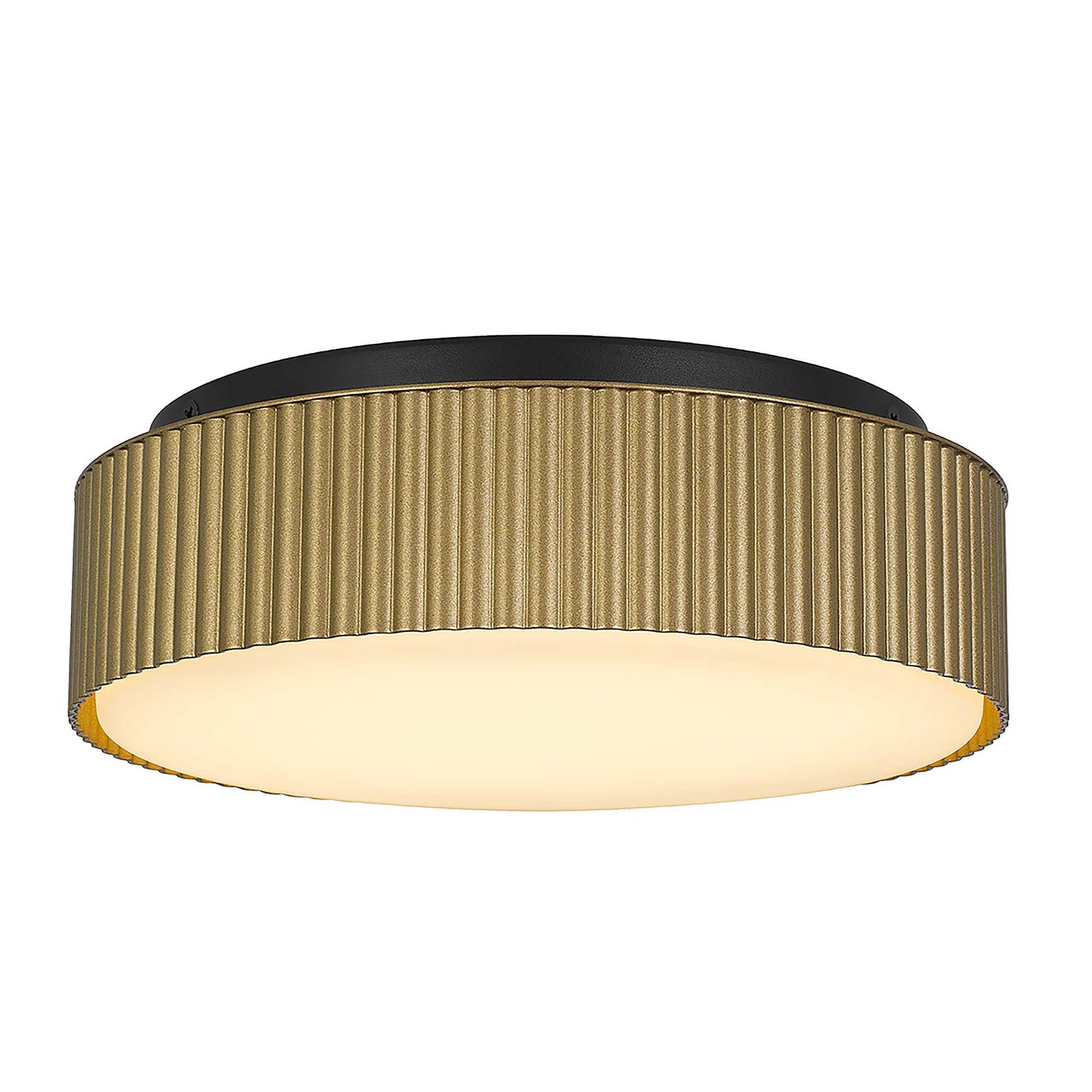 Channel 13" Brass LED Flush Mount
