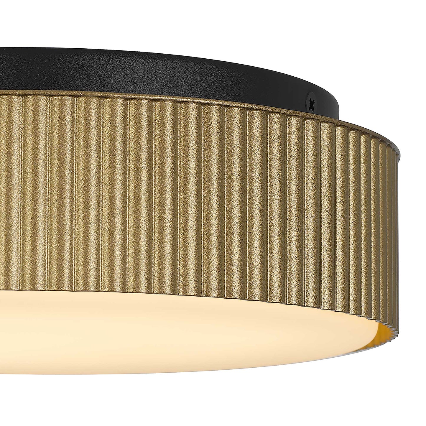 Channel 13" Brass LED Flush Mount