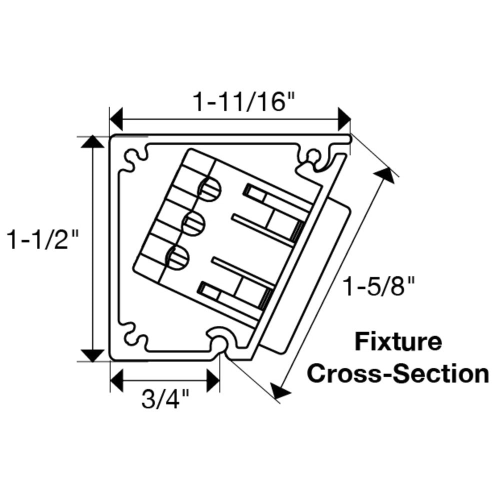 Cross Section of Task Lighting APT Series Power Strips