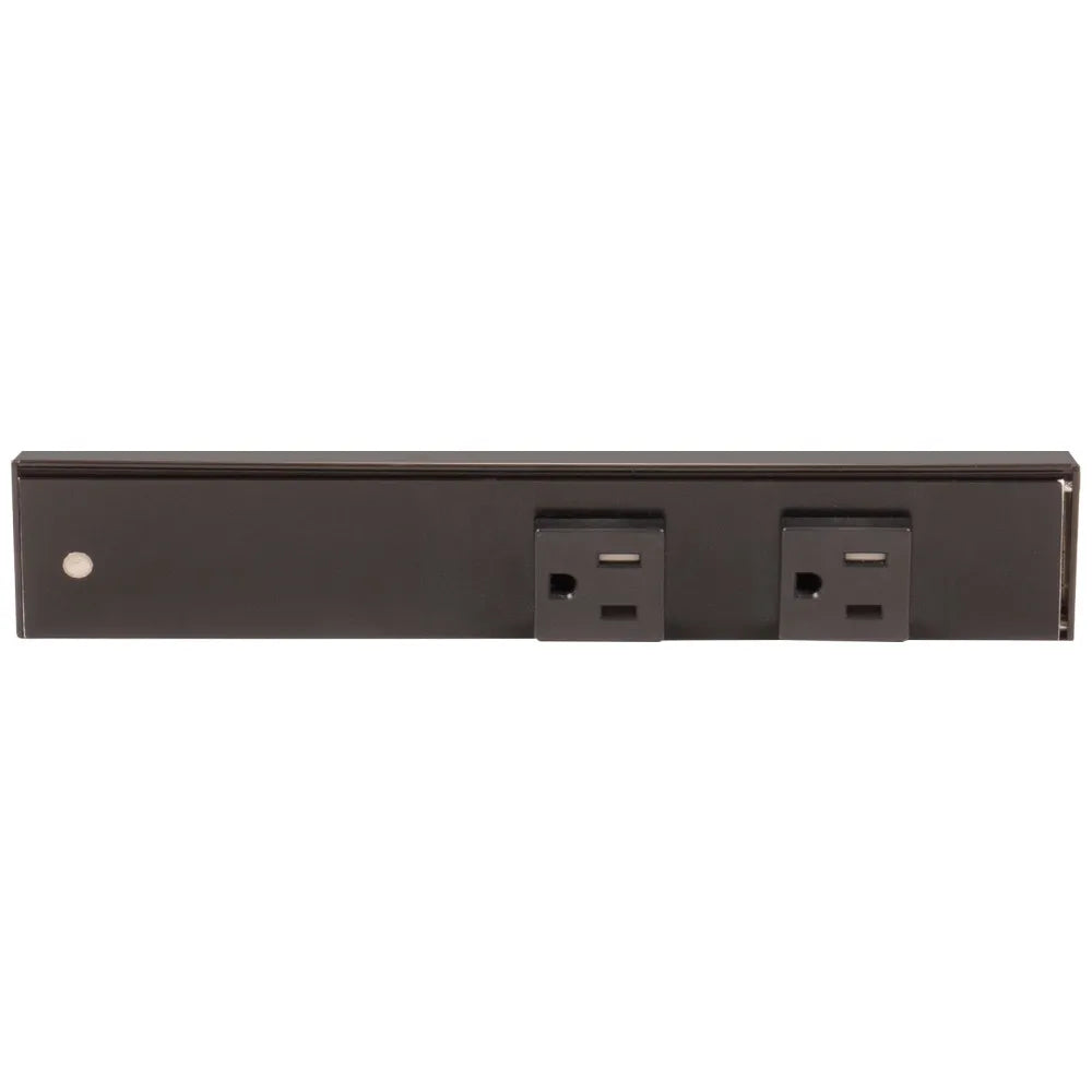 9"  Slim Angle Under Cabinet Two Outlet Power Strip