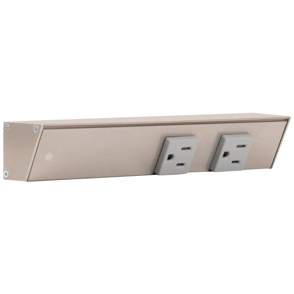 9"  Slim Angle Under Cabinet Two Outlet Power Strip