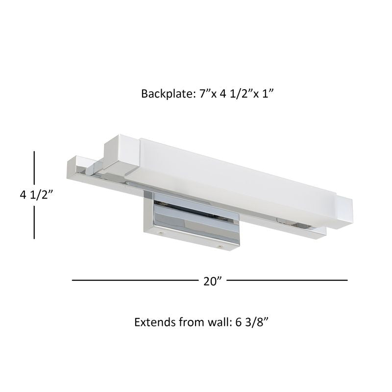 Albion 20" Chrome Integrated LED Bathroom Vanity Light Bar