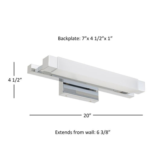 Albion 20" Chrome Integrated LED Bathroom Vanity Light Bar
