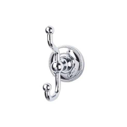 Top Knobs Edwardian Double Robe Hook in Polished Chrome