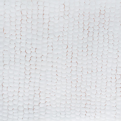 36" White Glaze Hand Hammered Rectangle Copper Mirror