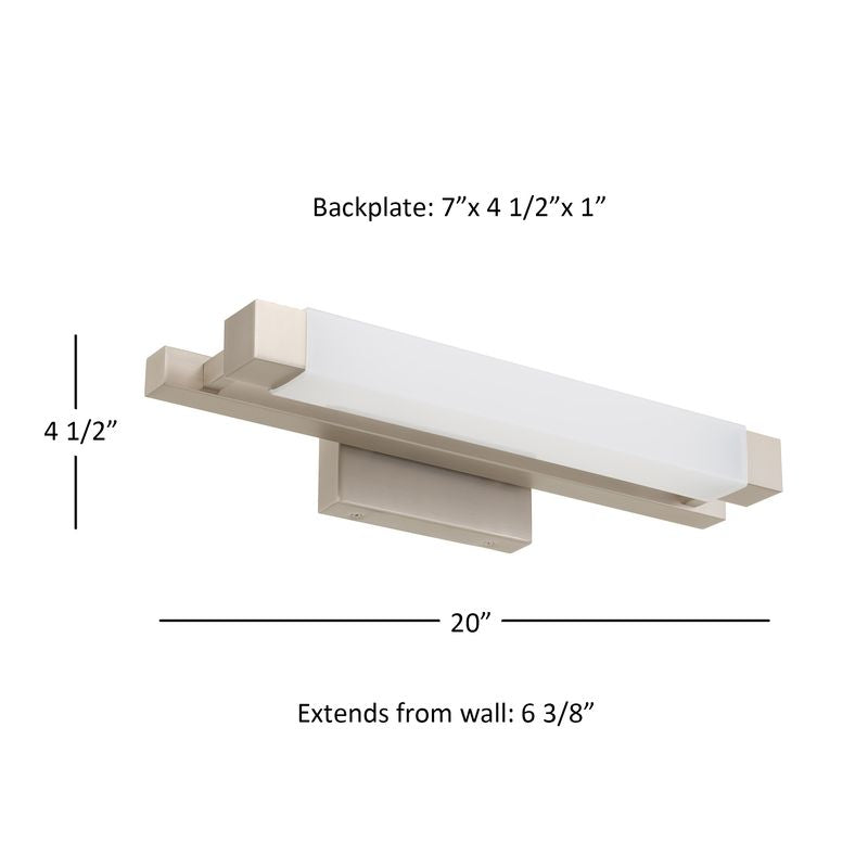 Albion 20" Brushed Nickel Integrated LED Bathroom Vanity Light Bar