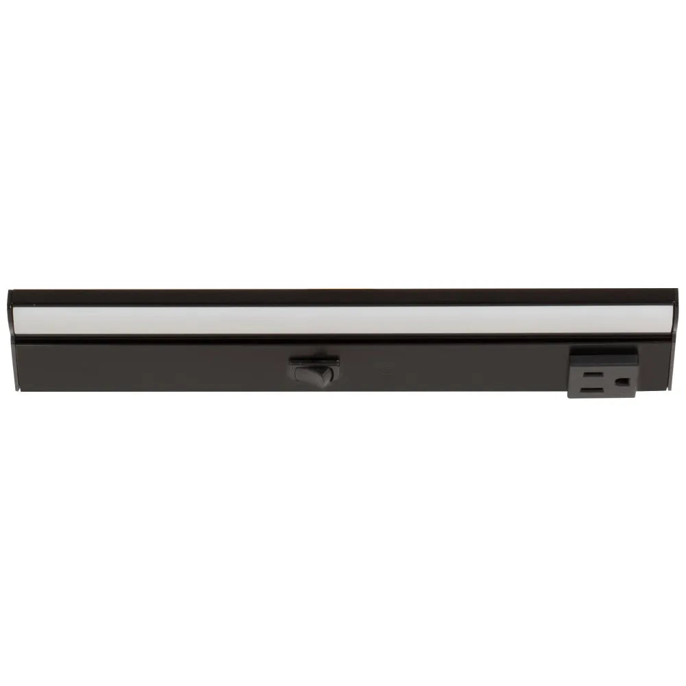 Under Cabinet Power Strip with High-Output LED Light in Black