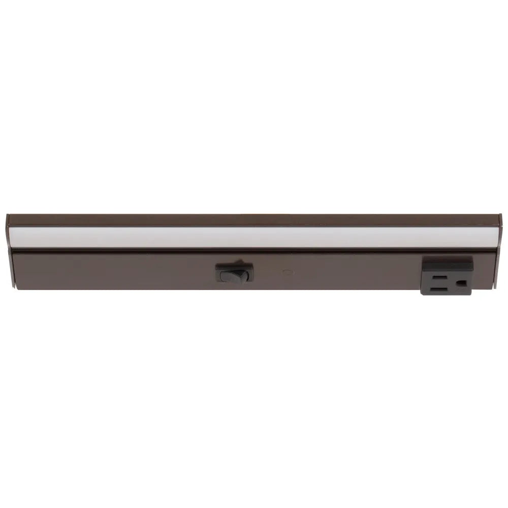 Under Cabinet Power Strip with High-Output LED Light in Bronze