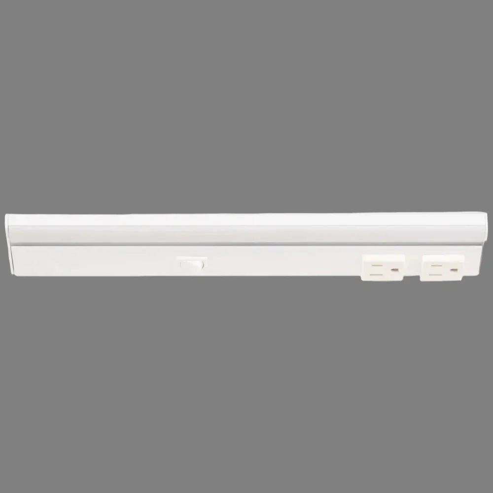 Under Cabinet Power Strip with High-Output LED Light in White