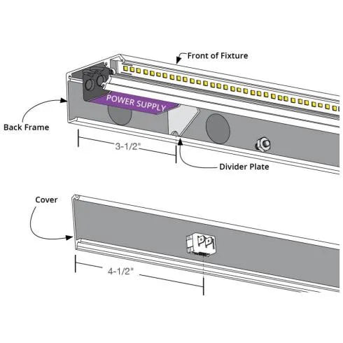 Under Cabinet Power Strip with High-Output LED Light in White