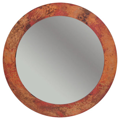 34" Hand Hammered Copper Mirror in Rustic Bronze