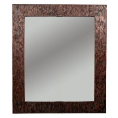 Premier Copper Products 36" Hand Hammered Rectangle Copper Mirror with Tree Design-DirectSinks