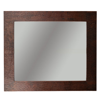 Premier Copper Products 36" Hand Hammered Rectangle Copper Mirror with Tree Design-DirectSinks