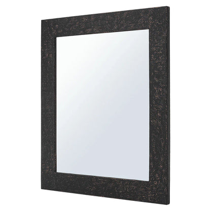 36" Black Glaze Hand Hammered Rectangle Copper Mirror