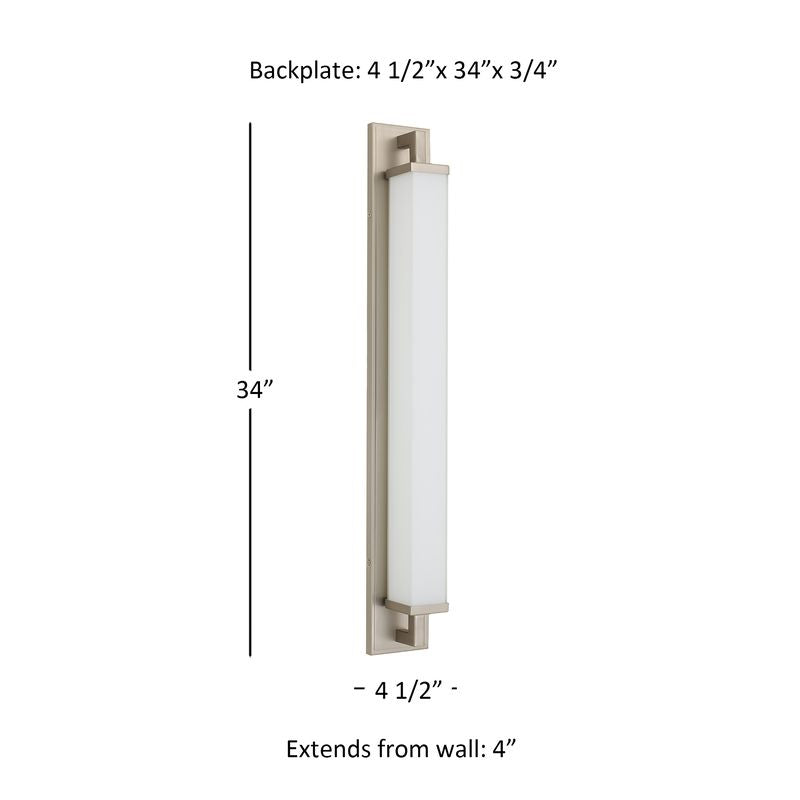 Empire 34" Brushed Nickel Integrated LED Bathroom Vanity Light Bar