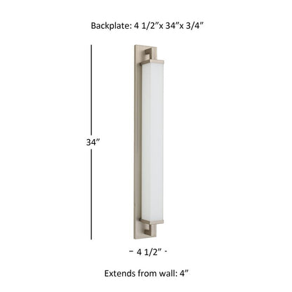 Empire 34" Brushed Nickel Integrated LED Bathroom Vanity Light Bar
