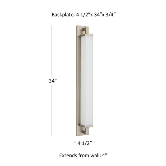 Empire 34" Brushed Nickel Integrated LED Bathroom Vanity Light Bar