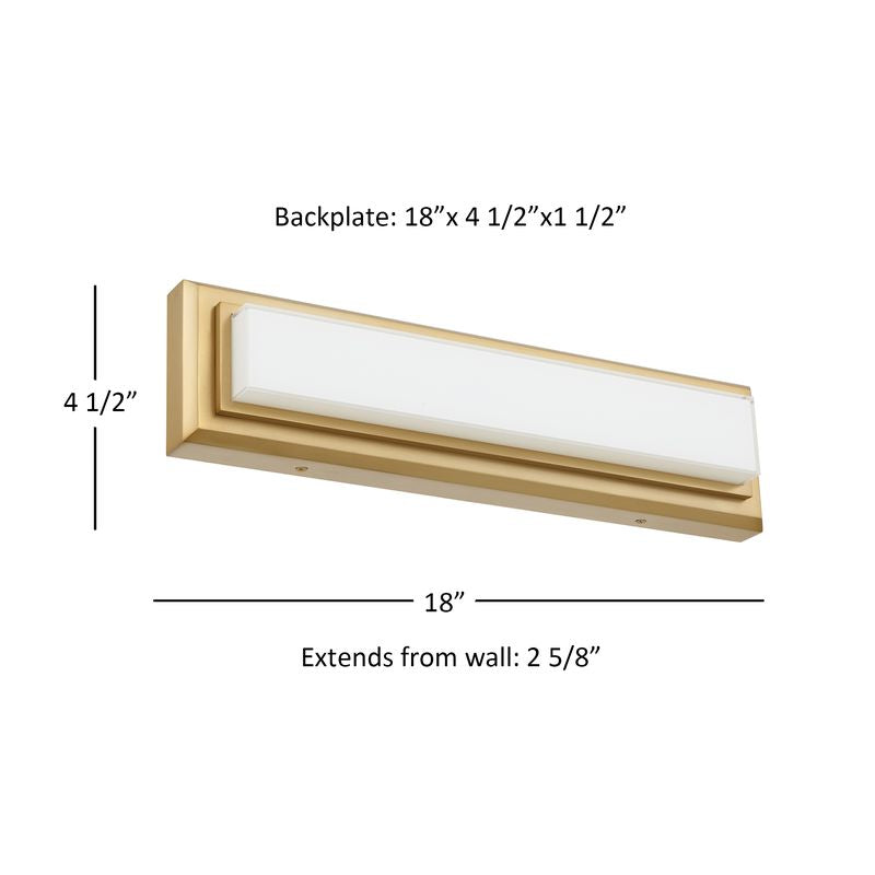 Roman 18" Antique Brass Integrated LED Bathroom Vanity Light Bar