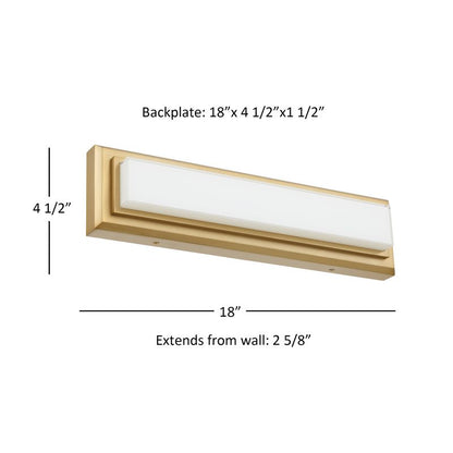 Roman 18" Antique Brass Integrated LED Bathroom Vanity Light Bar