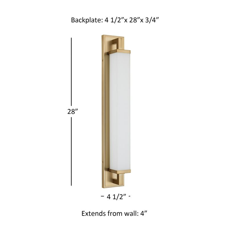 Empire 28" Antique Brass Integrated LED Bathroom Vanity Light Bar