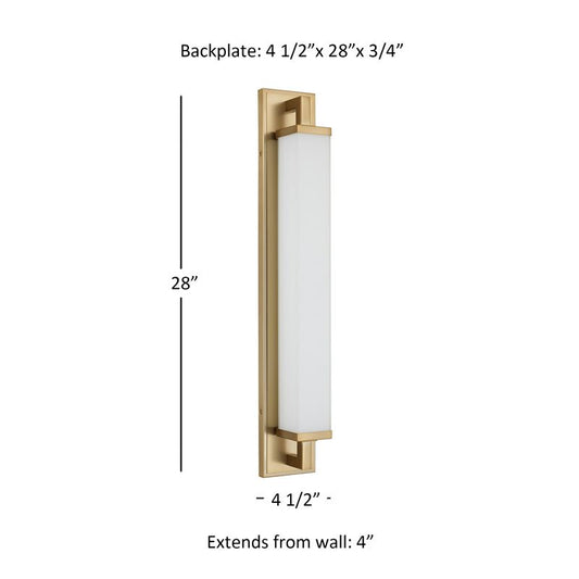 Empire 28" Antique Brass Integrated LED Bathroom Vanity Light Bar