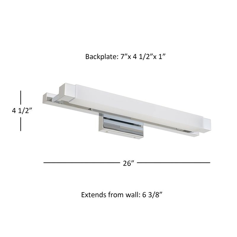 Albion 26" Chrome Integrated LED Bathroom Vanity Light Bar