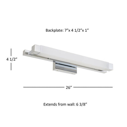 Albion 26" Chrome Integrated LED Bathroom Vanity Light Bar