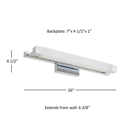 Albion 26" Chrome Integrated LED Bathroom Vanity Light Bar