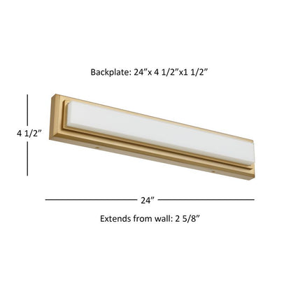Roman 24" Antique Brass Integrated LED Bathroom Vanity Light Bar