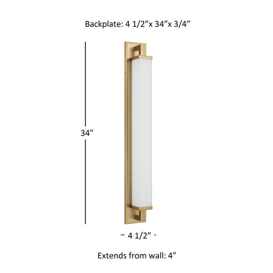 Empire 34" Antique Brass Integrated LED Bathroom Vanity Light Bar