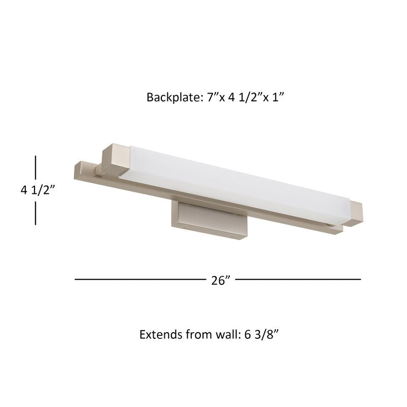 Albion 26" Brushed Nickel Integrated LED Bathroom Vanity Light Bar