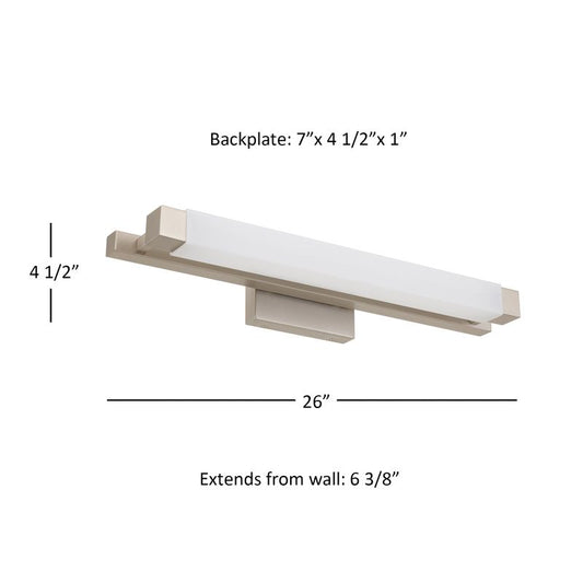 Albion 26" Brushed Nickel Integrated LED Bathroom Vanity Light Bar