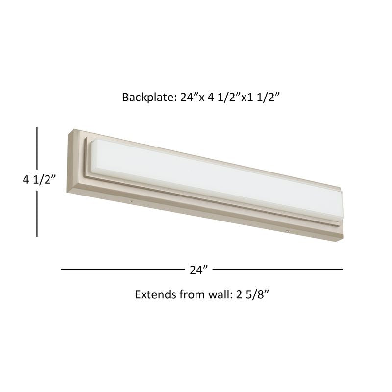 Roman 24" Brushed Nickel Integrated LED Bathroom Vanity Light Bar