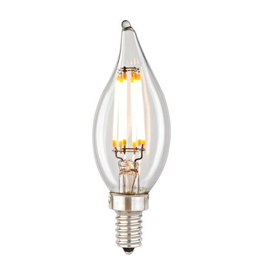 LED Candelabra Bulb - Shape C12, Base E12, 2700K - Clear