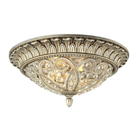 Elk Lighting Andalusia 13'' Wide 2-Light Flush Mount - Aged Silver