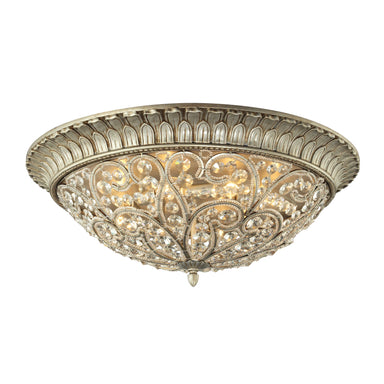 Elk Lighting Andalusia 24'' Wide 8-Light Flush Mount - Aged Silver