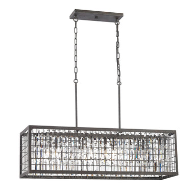 Elk Lighting Nadina 37'' Wide 4-Light Linear Chandelier - Silverdust Iron