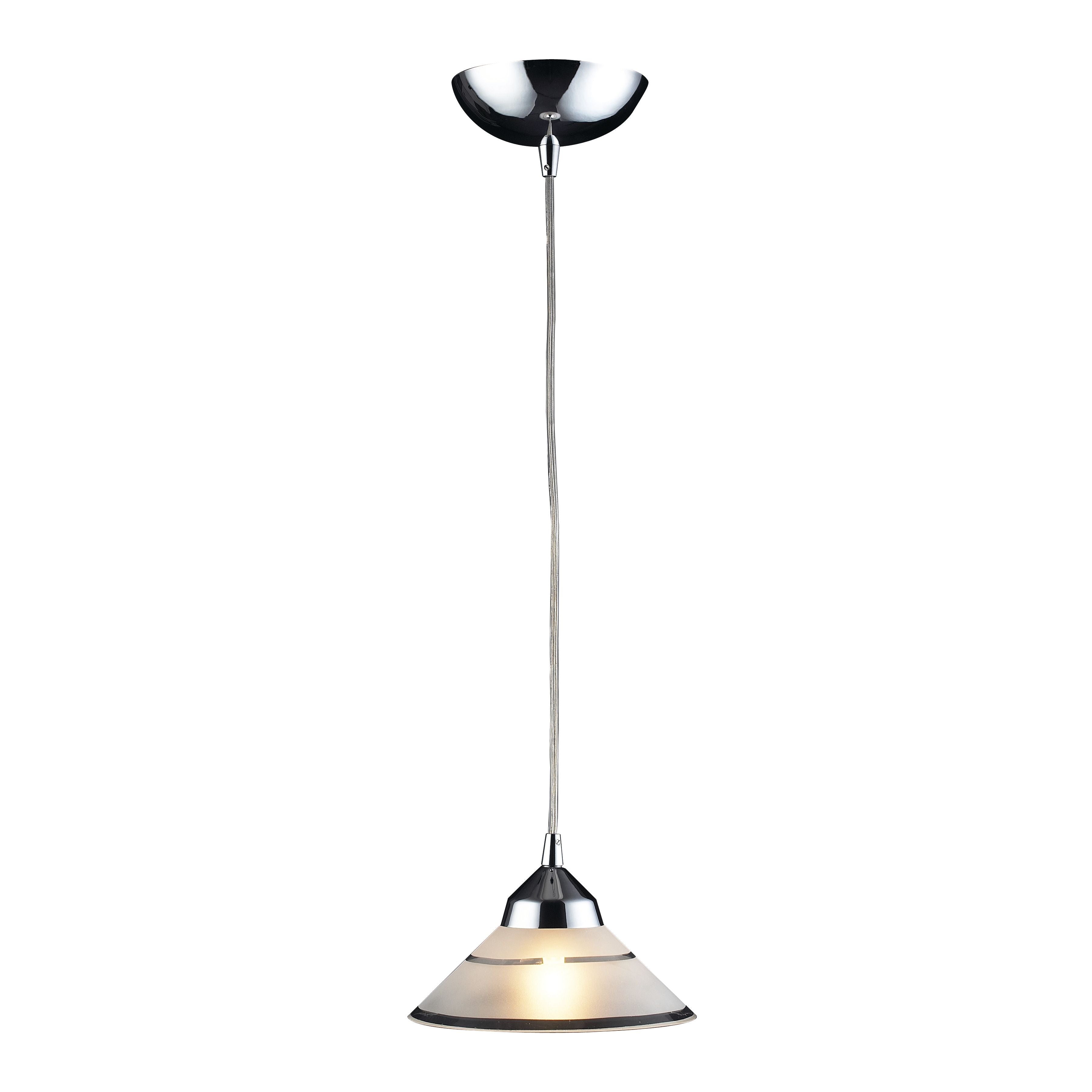 Elk Lighting Refraction 7'' Wide 1-Light Pendant - Polished Chrome with White Glass