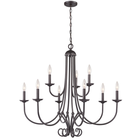 Elk Lighting Williamsport 34'' Wide 9-Light Chandelier - Oil Rubbed Bronze