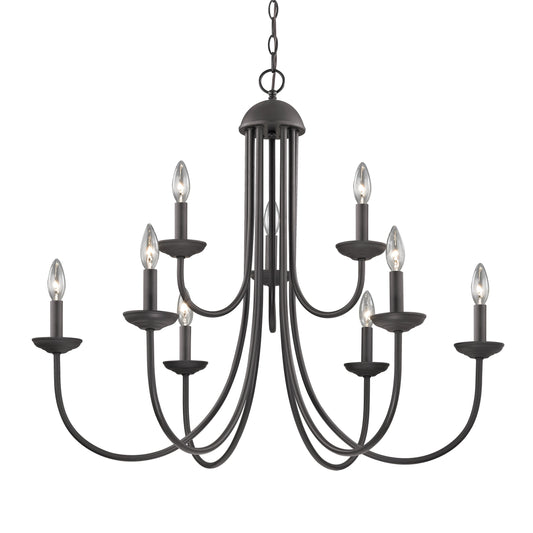 Elk Lighting Williamsport 34'' Wide 9-Light Chandelier - Oil Rubbed Bronze