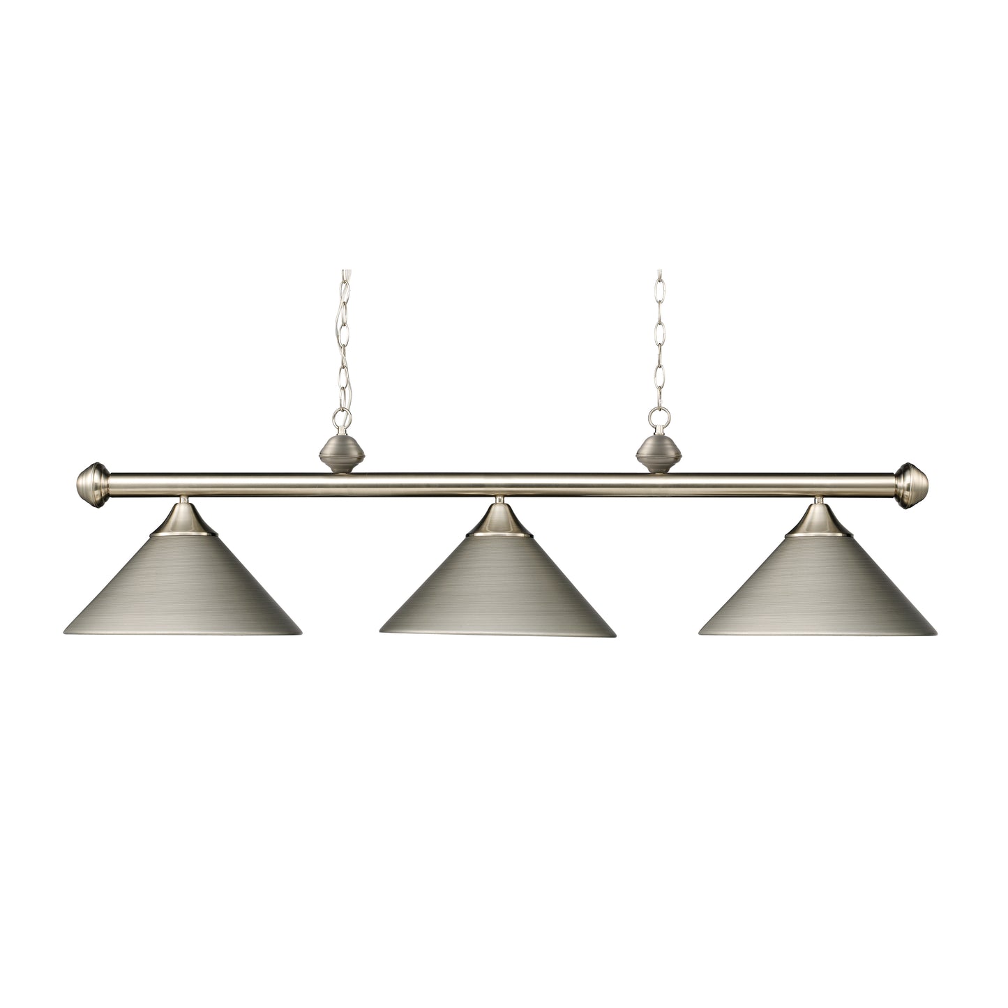 Casual Traditions 51'' Wide 3-Light Linear Chandelier - Satin Nickel
