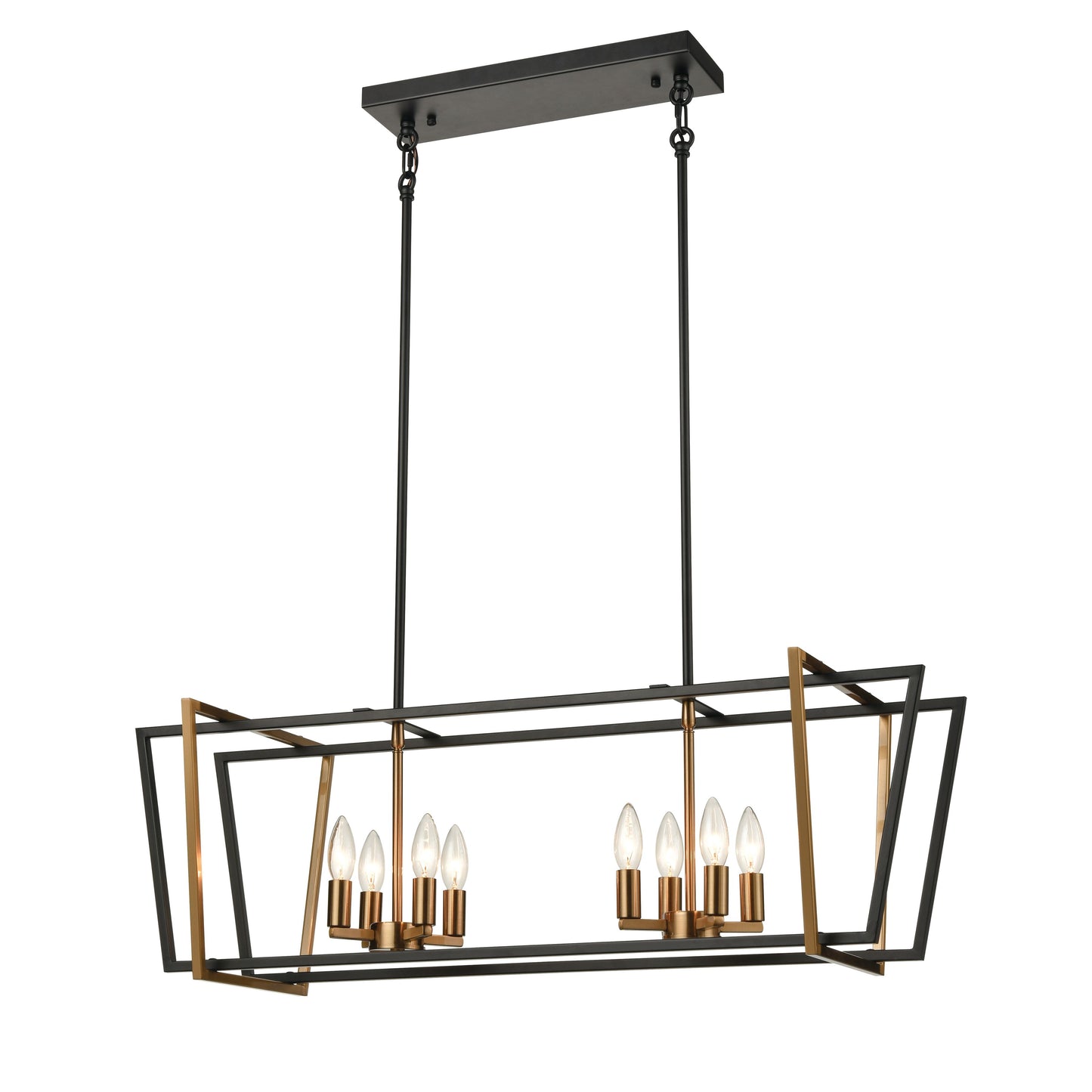 Bridgette 36'' Wide 8-Light Linear Chandelier - Matte Black