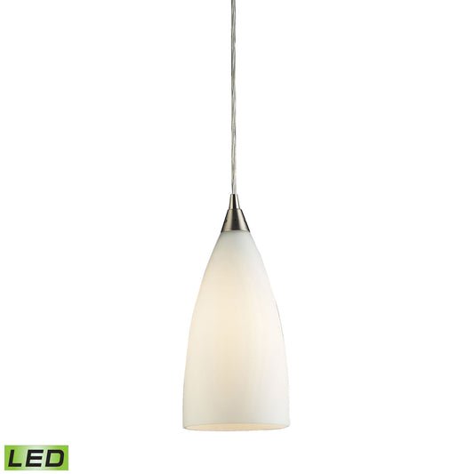 Elk Lighting Vesta 5'' Wide 1-Light Pendant - Satin Nickel with White Glass (LED)