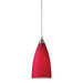 Elk Lighting Vesta 5'' Wide 1-Light Pendant - Satin Nickel with Cardinal Red Glass