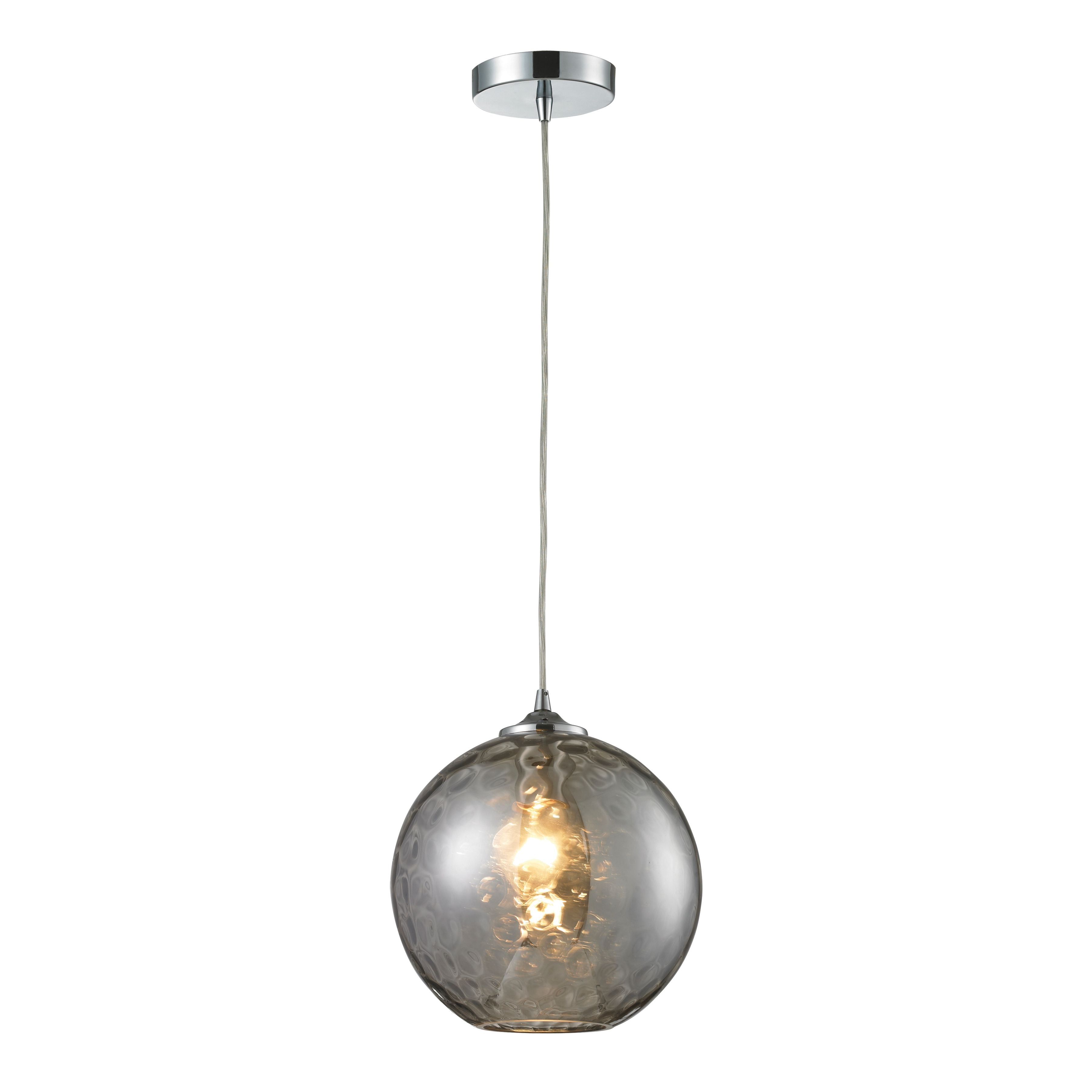 Elk Lighting Watersphere 10'' Wide 1-Light Pendant - Polished Chrome with Smoke
