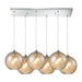 Elk Lighting Watersphere 33'' Wide 6-Light Pendant - Polished Chrome with Amber