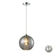 Elk Lighting Watersphere 10'' Wide 1-Light Pendant - Polished Chrome with Smoke (Includes Adapter Kit)